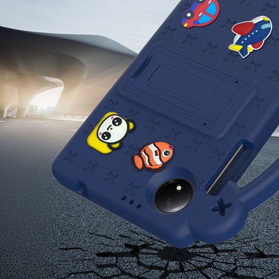 Detské puzdro pre Xiaomi Redmi Pad SE 8.7", Cute Patterns, so stojanom, tmavomodré