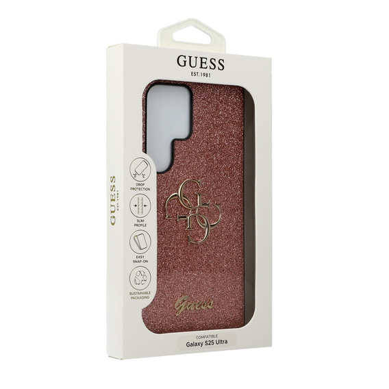 GUESS Obal na mobil pre Samsung Galaxy S25 Ultra, 4G Big Metal Logo, ružové