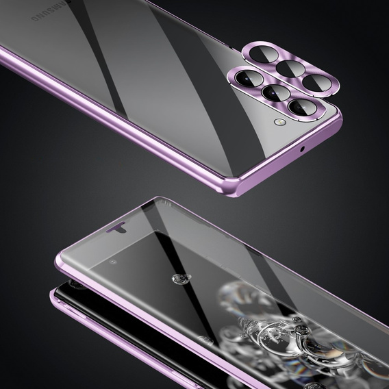 Puzdro pre Samsung Galaxy S23, Magnetic Dual Glass, fialové