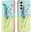 Klapkové puzdro pre Samsung Galaxy S23 FE, Wallet, feather, modré