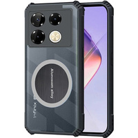 Puzdro pre Infinix Note 40 Pro Plus, s magnetickým štítkom, transparentné / čierne