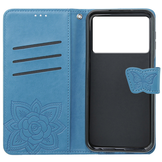 Klapkové puzdro pre Xiaomi Poco X6 Pro 5G, Butterfly, fialové