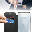 Klapkové puzdro pre Samsung Galaxy S25 Edge, RFID Wallet MagSafe CamShield, čierne