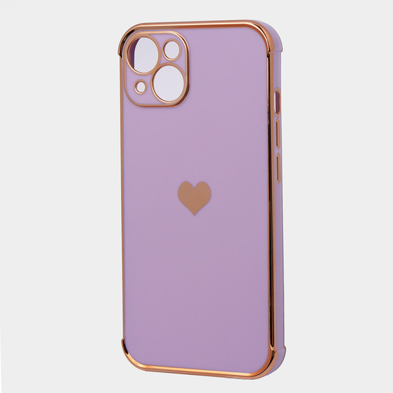 Obal na mobil pre Apple iPhone 13, Electro heart, fialové