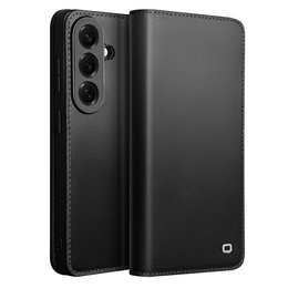 Kožené puzdro Qialino pre Samsung Galaxy S26, čierne