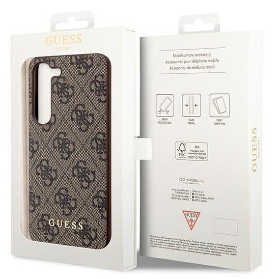 GUESS Obal na mobil pre Samsung Galaxy A55, 4G Charms Collection Hardcase, hnedé