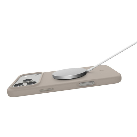 Spigen puzdro pre iPhone 17 Pro Max, Silicone Fit MagSafe, Stone