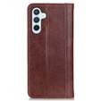 Obal na mobil pre Samsung Galaxy A55 5G, Wallet Litchi Leather, hnedé
