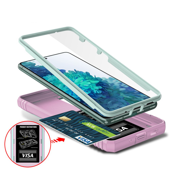 Obal na mobil pre Samsung Galaxy S20 FE, CamShield Slide, zelené/ružové