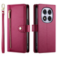 Klapkové puzdro pre Xiaomi Redmi Note 14 Pro 5G / Poco X7 5G, Wallet Zipper Pocket, červené