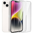 2x tvrdené sklo pre iPhone 14, ERBORD 9H Hard Glass na displeji