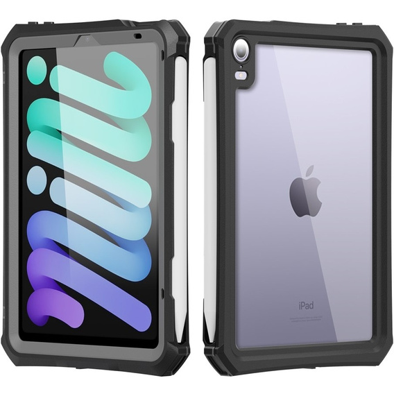 Vodotesné puzdro IP68 pre iPad mini 8.3" 2021 (6 gen.) / iPad mini 8.3" 2024 (7 gen.), čierne