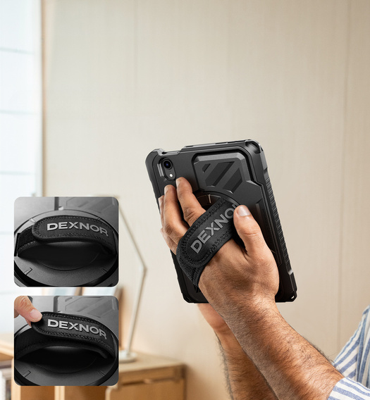 360° puzdro Dexnor s popruhom a držiakom na stylus pre iPad mini 8,3" 2021 (6. generácia) / iPad mini 8,3" 2024 (7. generácia)