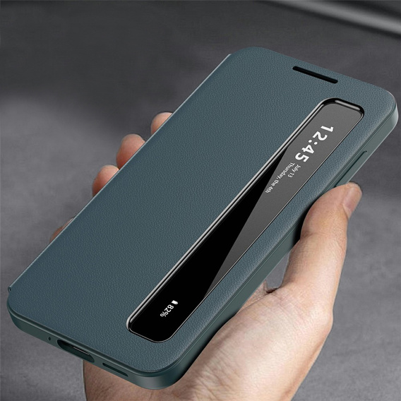 Kožené puzdro Smart View Window pre Samsung Galaxy S26, zelené