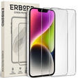 2x tvrdené sklo pre iPhone 14, ERBORD 9H Hard Glass na displeji