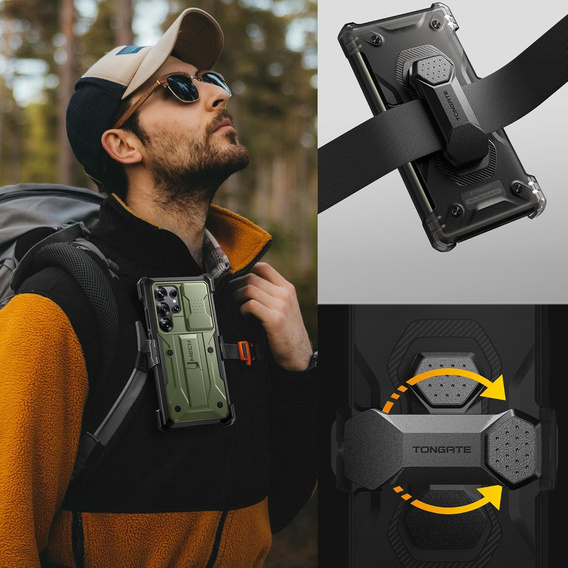 Odolné puzdro pre Samsung Galaxy S25 Ultra – Tongate MECH Series Clip, čierne