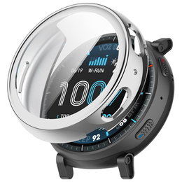 Puzdro 2 v 1 s ochrannou fóliou na displej pre Amazfit Active Max, strieborné