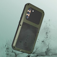 Love Mei Obal na mobil pre Samsung Galaxy S22+ Plus, armored with glass, zelený