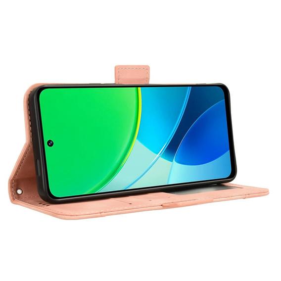 Klapkové puzdro pre Vivo Y19s, Card Slot, ružové