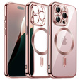 Puzdro pre iPhone 16 Pro, Electro MagSafe, ružové + sklo na displej