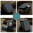 CASEME flipové puzdro pre Samsung Galaxy Z Flip5 5G, Litchi Wallet, čierne