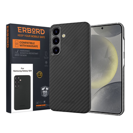 Puzdro pre Samsung Galaxy S24, ERBORD Full Kevlar, pre MagSafe, čierne