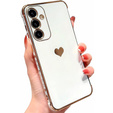 Puzdro pre Samsung Galaxy A25 5G, Electro heart, biele + Full Glue Ceramic Glass