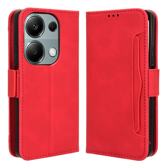 Klapkové puzdro pre Xiaomi Redmi Note 13 Pro 4G / Xiaomi Redmi Note 14S / Xiaomi Poco M6 Pro 4G, Card Slot, červené