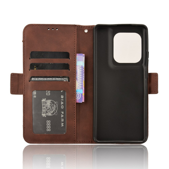 Klapkové puzdro pre Motorola Edge 50 Ultra, Card Slot, hnedé