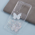 Puzdro pre Xiaomi 13T / 13T Pro / Redmi K60 Ultra, Glitter Butterfly, biele