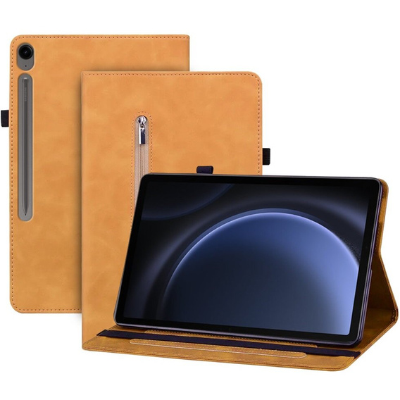 Puzdro pre Samsung Galaxy Tab S10 Lite / S10 FE / S9 FE, Wallet Pen Slot, žltý
