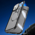 Magnetické puzdro Dual Glass MagSafe pre iPhone 15 Pro Max, čierne