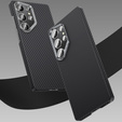 Puzdro BENKS Kevlar pre Samsung Galaxy S25, pre MagSafe, Carbon Fiber, čierne