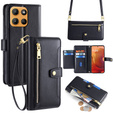 Klapkové puzdro pre Motorola Moto G15 / G15 Power, Wallet Zipper Pocket, čierne