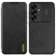Flipové puzdro NILLKIN pre Samsung Galaxy A56, CamShield Qin Pro, kožené, čierne