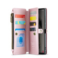 Puzdro CASEME pre Samsung Galaxy S25 Ultra, RFID Leather Wallet, s popruhom cez rameno, ružové