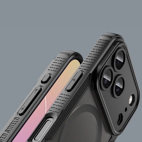 Puzdro pre iPhone 17 Pro Max, pre MagSafe, pancierované, čierne