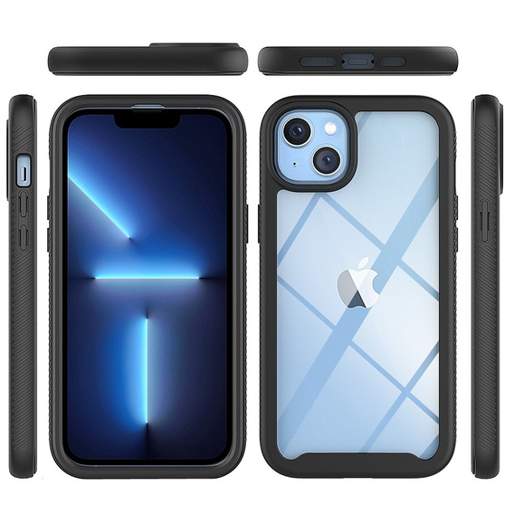 Puzdro pre iPhone 14, Shockproof, s fóliou, čierne