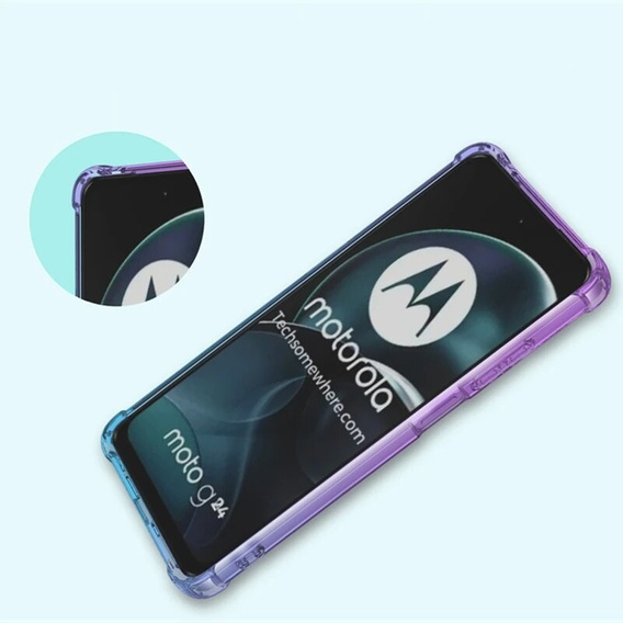 Puzdro pre Motorola Moto G85, Gradient Dropproof, Fialová / modrá