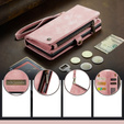 CASEME puzdro pre Samsung Galaxy A56 5G, Retro Leather Wallet, s remienkom, ružové