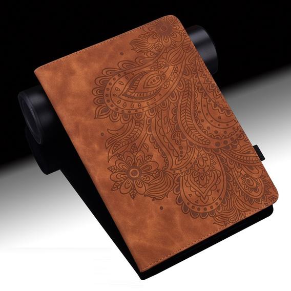 Puzdro s chlopňou pre Xiaomi Redmi Pad SE 11", flower, hnedé