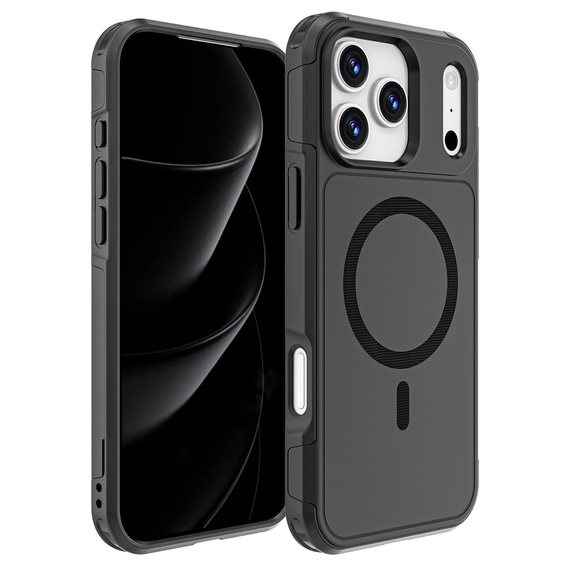 Puzdro MagForce pre iPhone 17 Pro Max, pre MagSafe, pancierované, čierne