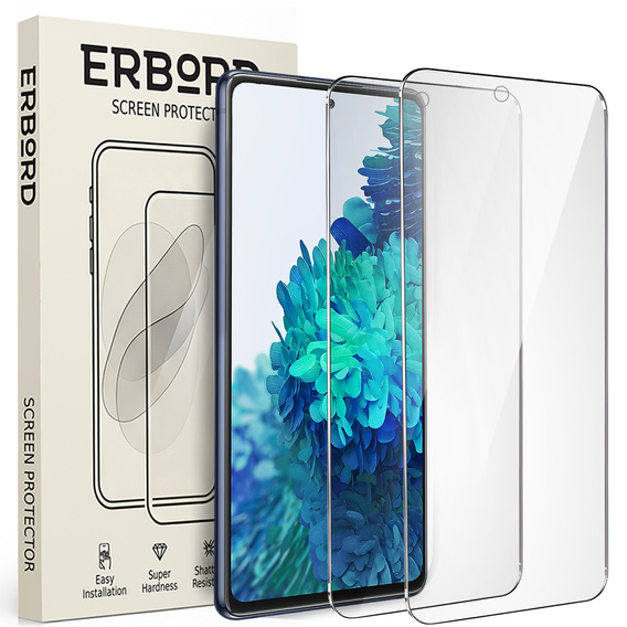2x tvrdené sklo pre Samsung Galaxy S20 FE, ERBORD 9H Hard Glass na displeji