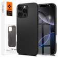 Puzdro Spigen pre iPhone 16 Pro Max, Liquid Air, čierne + tvrdené sklo 9H