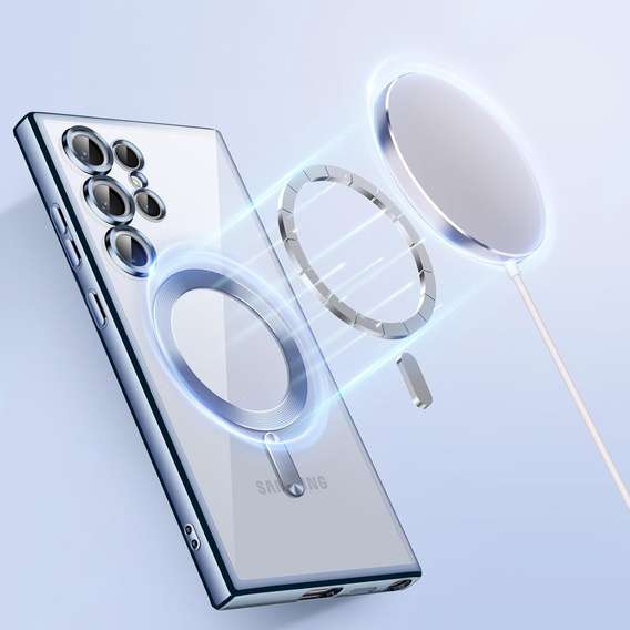 Puzdro pre Samsung Galaxy S25 Ultra, Electro MagSafe, tmavomodré + sklo na displej