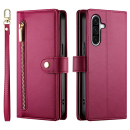 Flipové puzdro Wallet Zipper Pocket pre Samsung Galaxy A17 5G, Wallet Zipper Pocket, červené