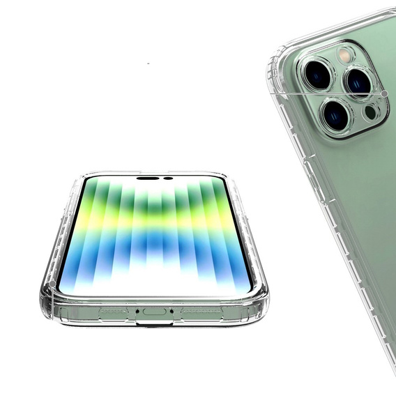 Puzdro pre iPhone 14 Pro, Shockproof, s fóliou, priehľadné
