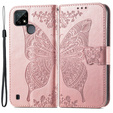 Klapkové puzdro pre Realme C21Y / C25Y, Butterfly, ružové
