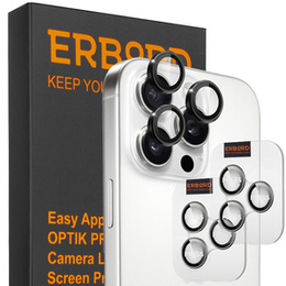 2x ERBORD OPTIK Pro tvrdené sklo pre fotoaparát iPhone 16 Pro/16 Pro Max / 15 Pro/15 Pro Max/14 Pro/14 Pro Max, čierne