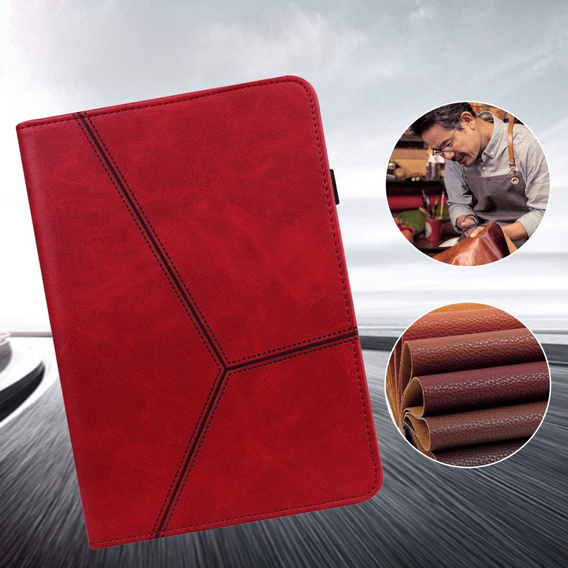 Puzdro pre Samsung Galaxy Tab S10 Lite / S10 FE / S9 FE / S9, Classic, s priestorom pre stylus, červené